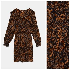 NWT. Zara Floral Print Mini Dress. Size S.